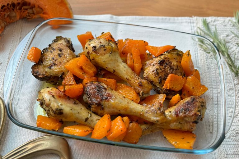 Pollo e zucca al forno